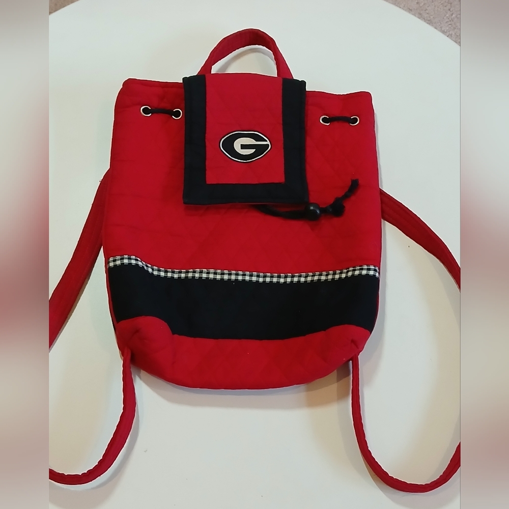 UGA GEORGIA BULLDOGS Red Quilted Backpack